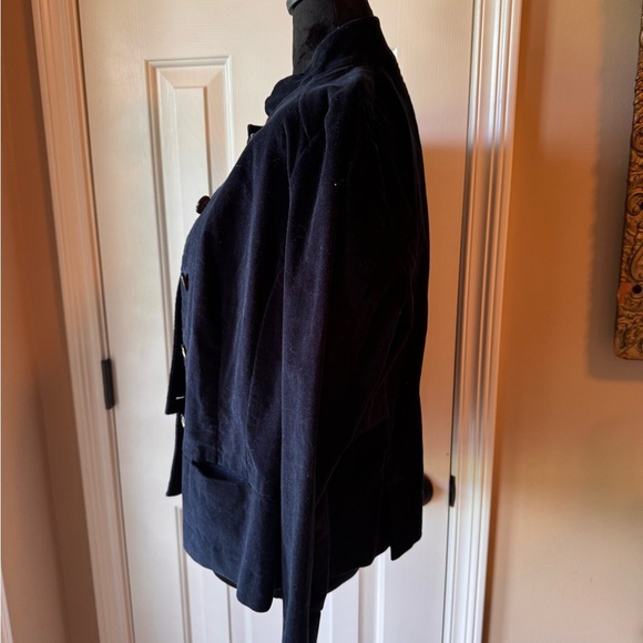 Talbots Vintage Navy Button-Up Velvet style Jacket - Picture 2 of 7